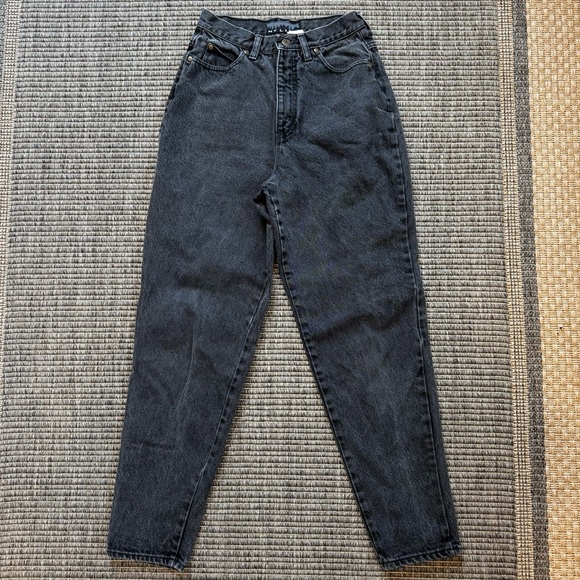 Black High Rise Tapered Jeans - Picture 1 of 3